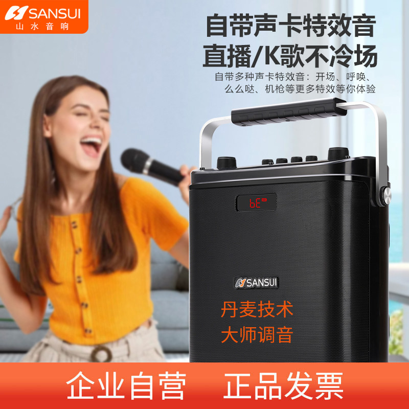 山水户外K歌唱歌跳舞音响广场舞音箱带显示屏小型蓝牙大功率音量
