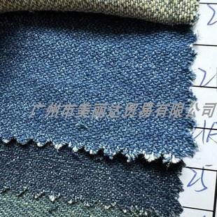用于女装牛仔裤手袋等结实耐用水洗雪花点纹斜纹牛仔布料涤棉面料