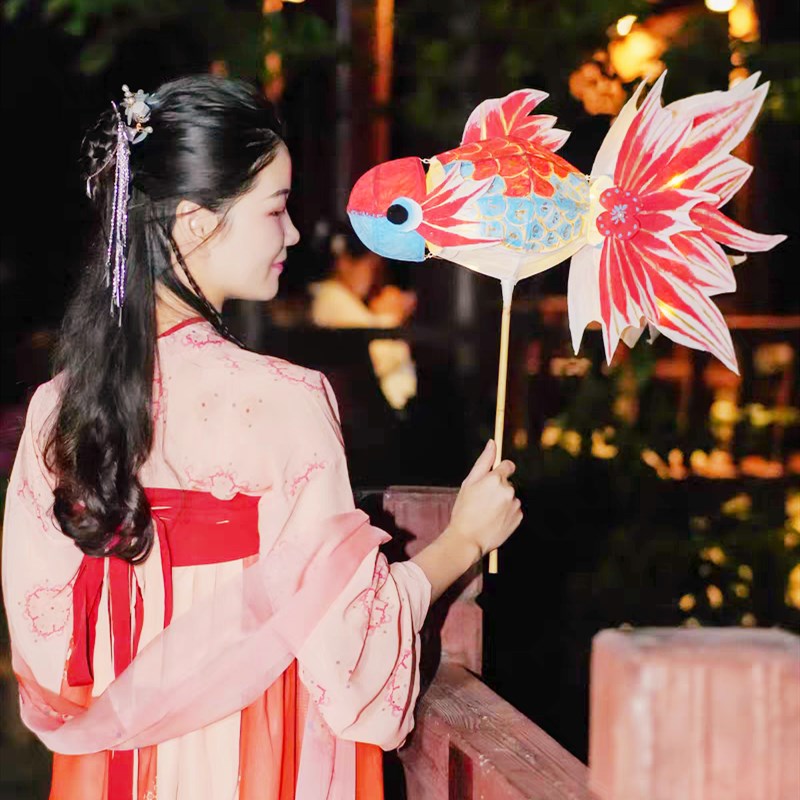 小亦手作鱼灯笼非遗 金鱼灯 diy手工灯笼中秋节灯笼diy手提材料包