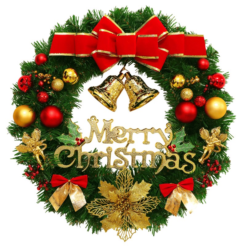 圣诞花环40/50/60cm圣诞树节装饰品礼物创意摆件挂饰场景布置门挂
