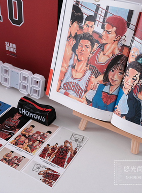 样板间男孩儿童房灌篮高手主题摆件樱木花道模型公仔时钟装饰画架