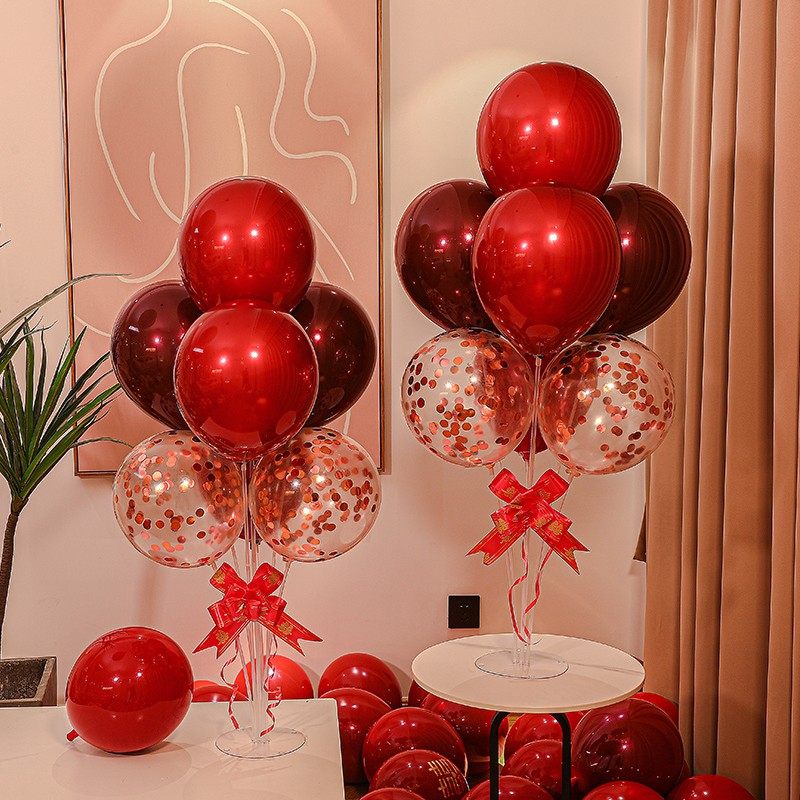婚房桌飘气球装饰创意婚礼路引底座支架卧室场景布置婚庆用品大全
