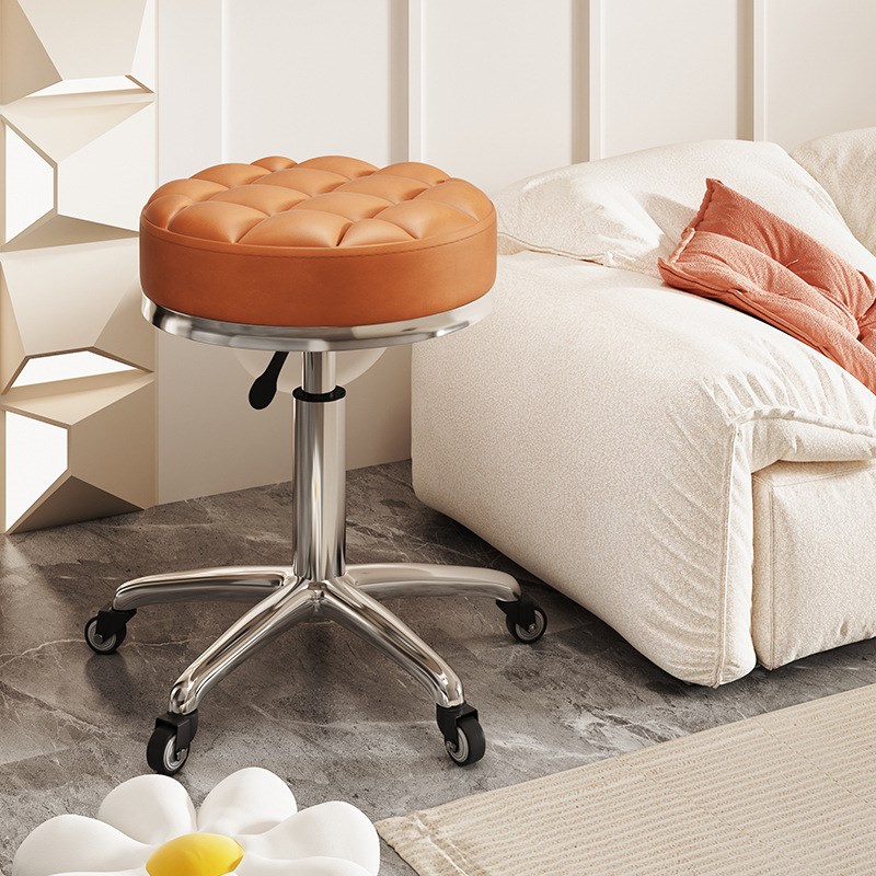 美容院美发凳子滑轮升降旋转大工凳美甲圆凳理发店发用廊转椅子