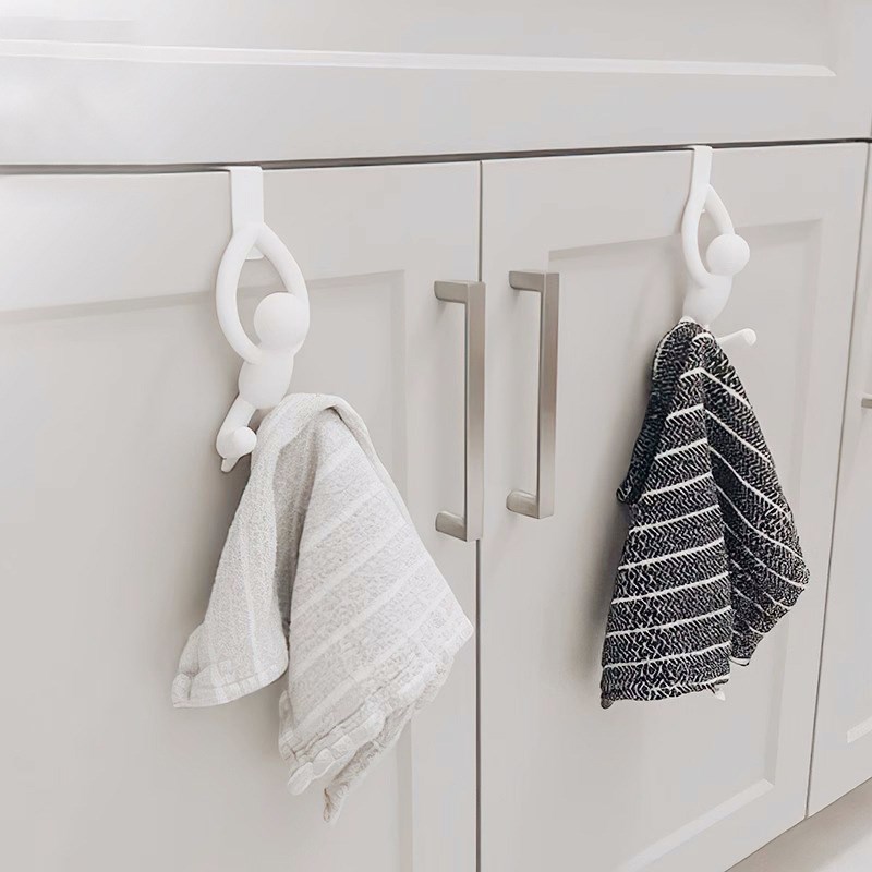 创意伙伴橱柜挂钩厨房橱柜置物架悬挂式壁挂抹布收纳免打孔置物架