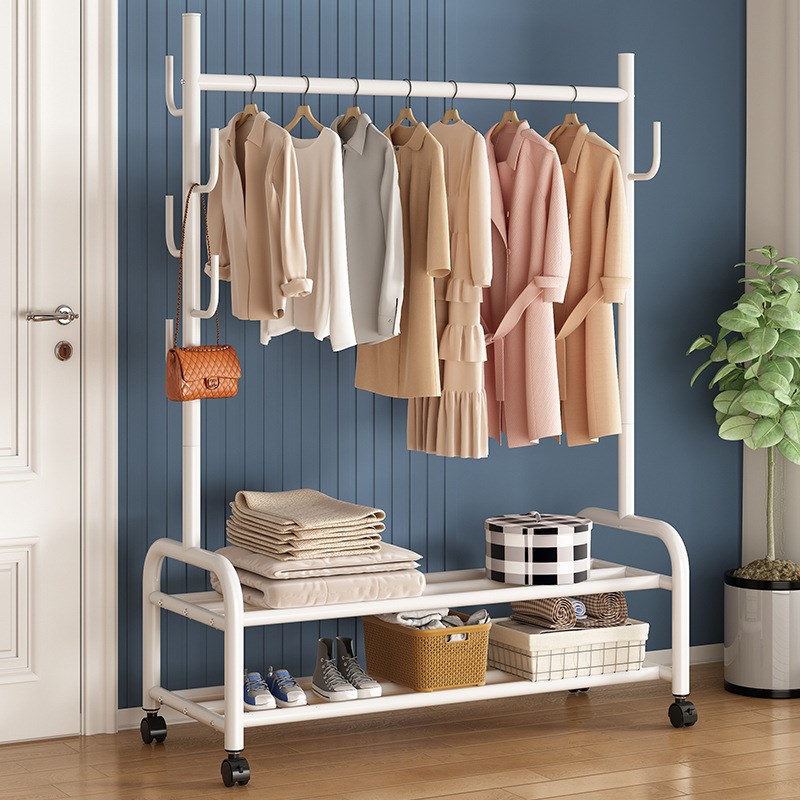 或铧铭津晾衣架落地折叠室内晒衣架阳台卧室挂衣架子家用简易单杆