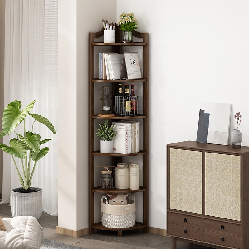 99CH三角置物架书架落地家用收纳架卧室墙角柜多层客厅角落书柜转