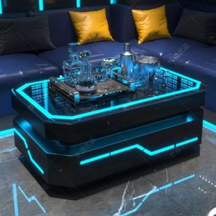 KTV专用茶几包厢深渊镜茶几酒吧桌夜总会发光钢化玻璃千层
