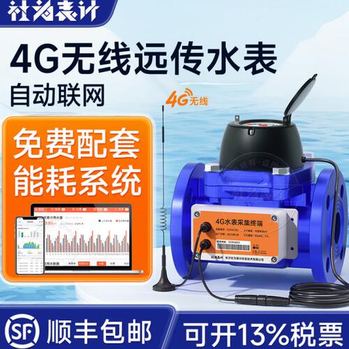 社为4G无线远传大口径水表 工业法兰智能水表dn50/100 赠能耗系统