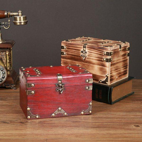 复古实木收纳盒家用桌面杂物收纳箱仿古首饰盒影视道具百箱,收纳整理,证件收纳盒,淘宝优惠券,粉丝福利购,淘宝优惠卷