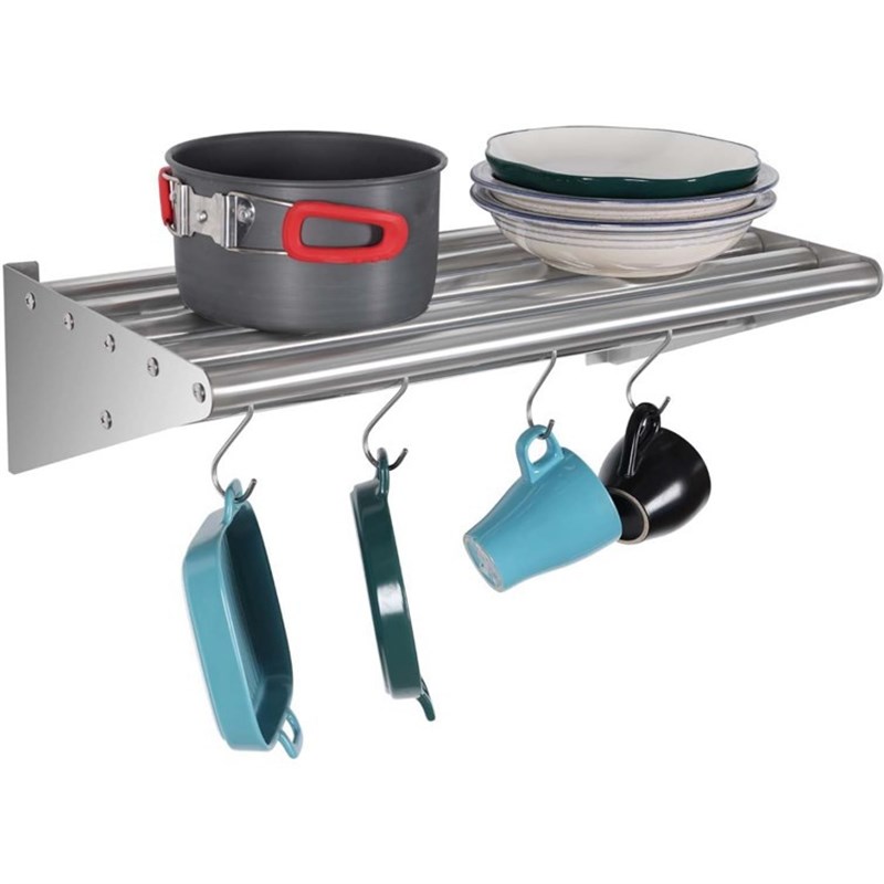 不锈钢架子锅架带S型挂钩壁挂式商用浮动搁板用于存储悬挂厨具