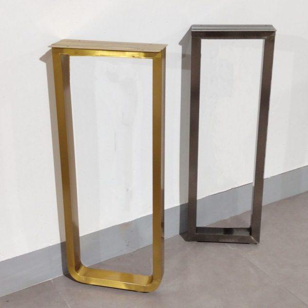 定制不锈钢拉丝桌腿支架金属脚吧台桌子脚办公桌书桌餐桌支撑桌脚