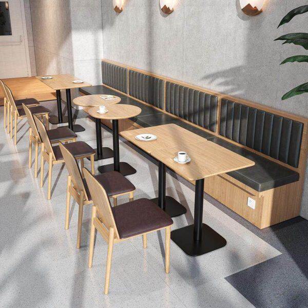 古卡曼卡座沙发连锁餐厅靠墙清吧实木餐桌椅茶餐厅桌椅组合
