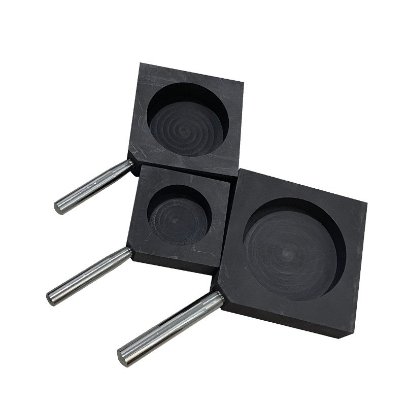 内圆带手柄石墨油槽 高纯石墨坩埚 熔金银铸锭模具 耐高温不粘连