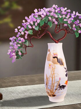 天然紫水晶客厅装饰品公寓公司玄关酒柜轻奢高档玉器左右对称摆件