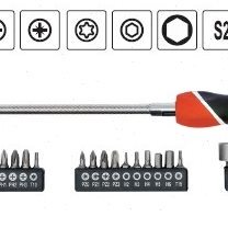 易尔拓工具双色三色柄可弯曲螺丝批组套YT-25972