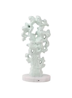 创意新中式现代绿色树脂假山石摆件客厅茶几书桌玄关家居饰品摆件