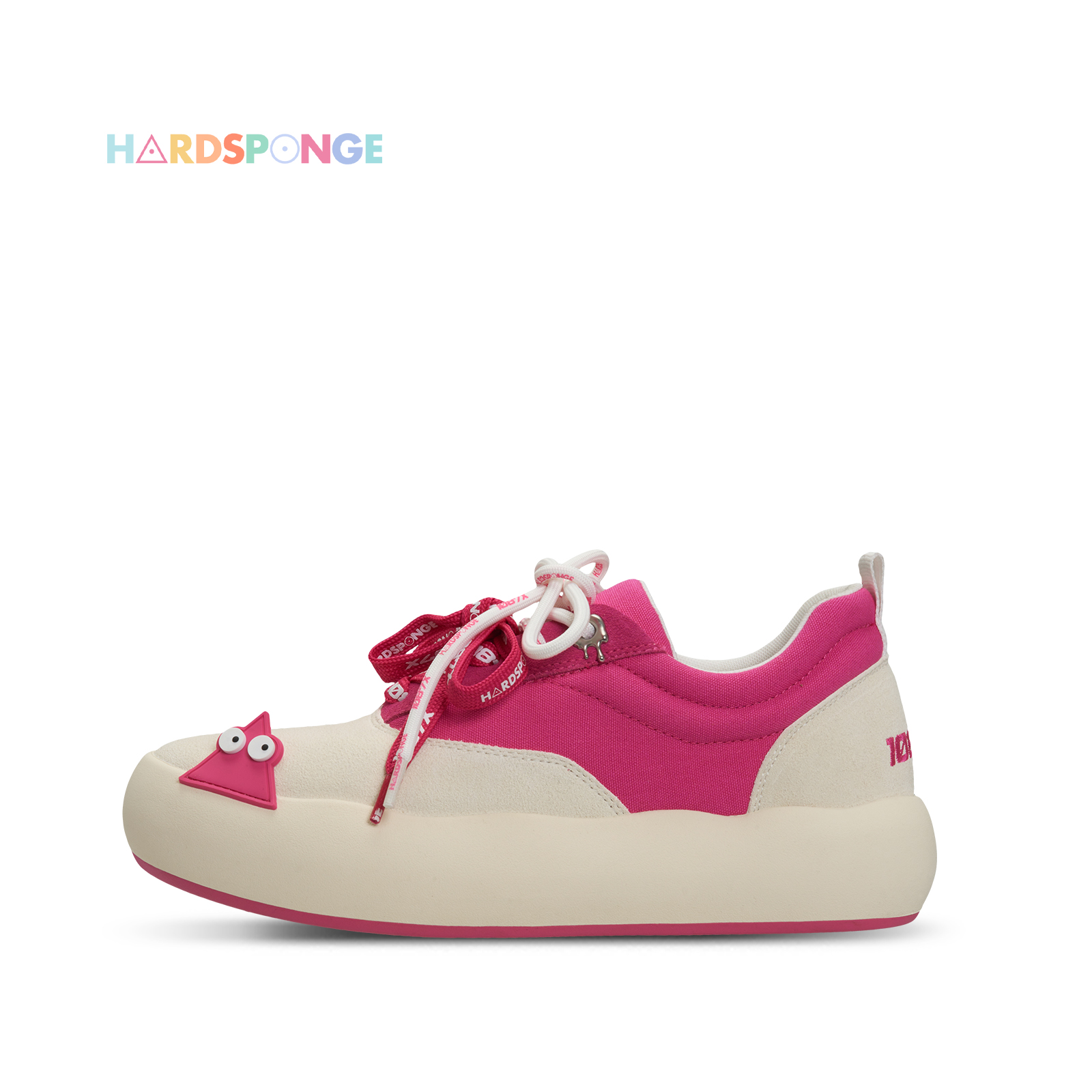 HARDSPONGE新款小三角粉色帆布鞋创意潮流百搭低帮鞋女