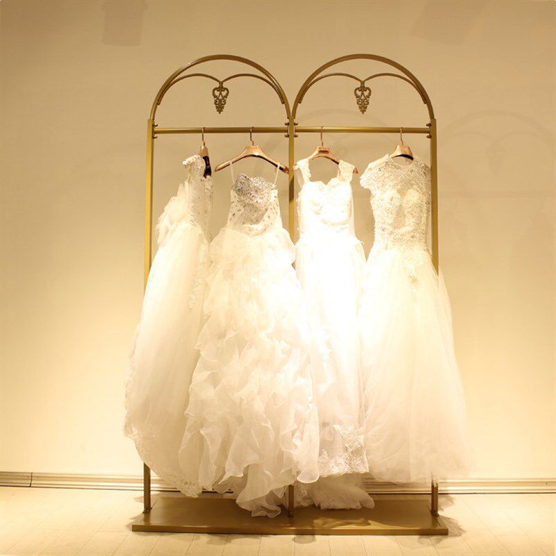 欧式铁艺婚纱架影楼货架服装店落地衣服架挂婚纱架子工作室挂衣架