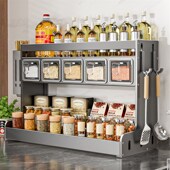 厨房多功能置物架调料支架调味品收纳架免打孔台面多层壁挂置物架