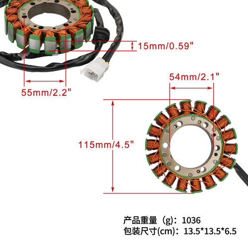 磁电机定子线圈NV400 VRX 400跑车NC 33-100 31120-MR1-004