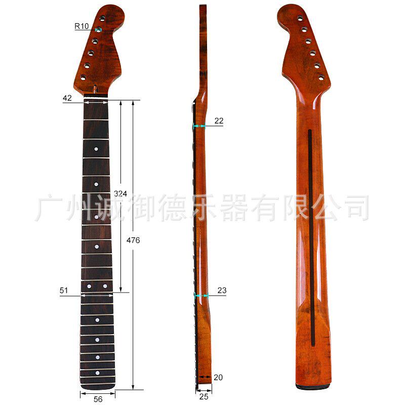 ST6弦22品琴颈TL半成品电吉他琴颈玫瑰木琴颈枫木改装DIY乐器配件