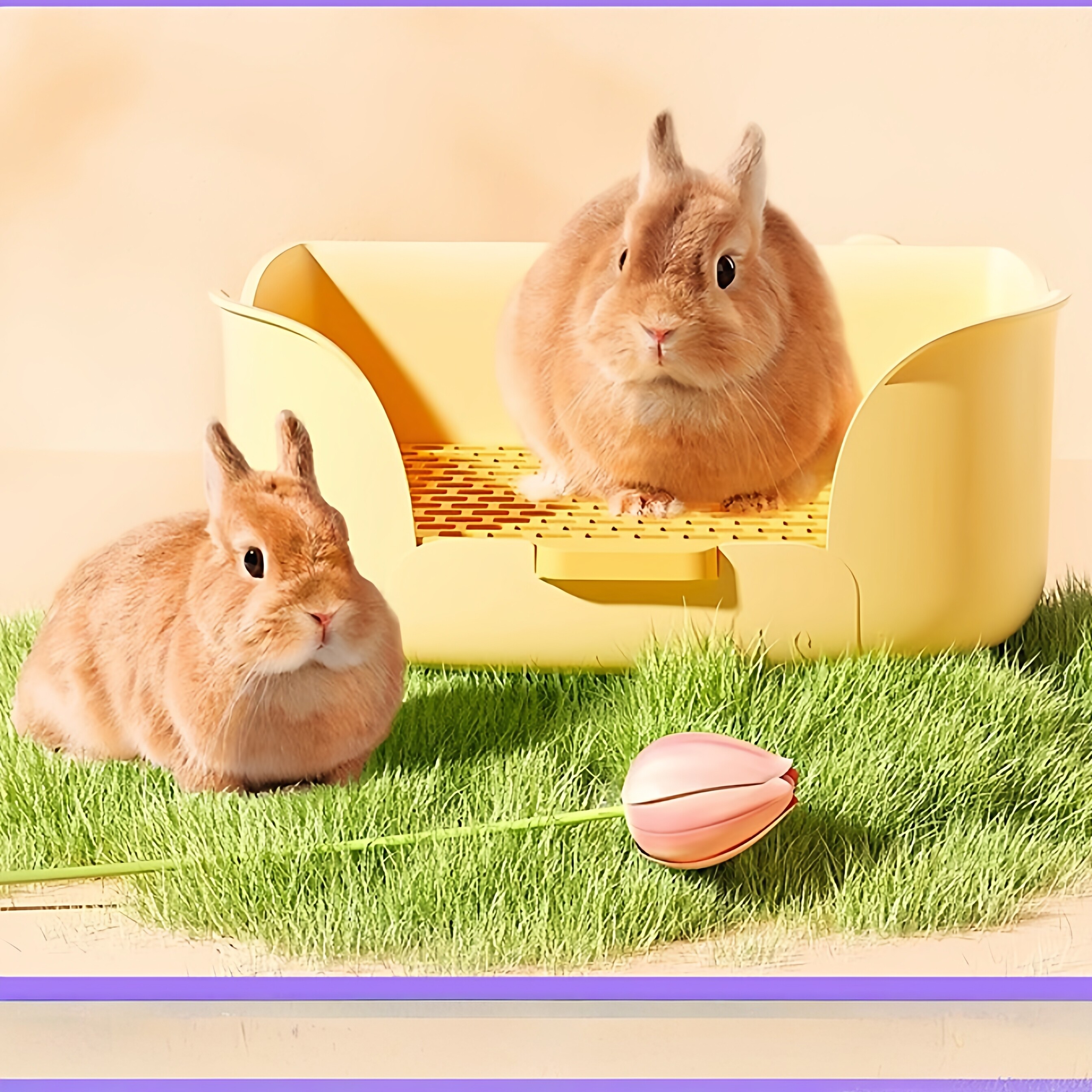 兔子厕所屎盆中号大号小号防掀翻兔子专用用品宠物兔用分体厕所