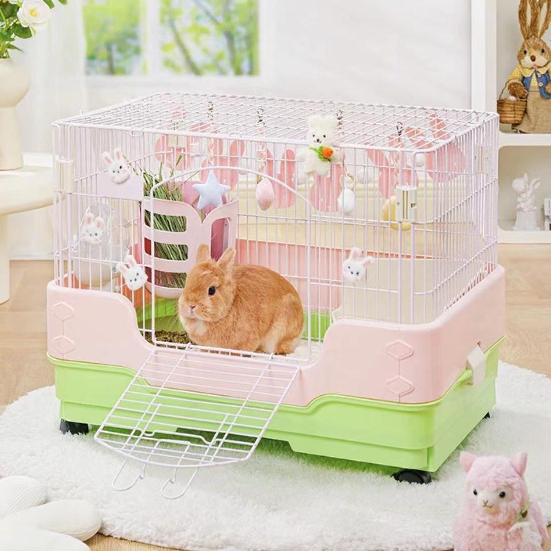 瑞贝斯兔笼兔子专用笼子龙猫笼豚鼠荷兰猪笼豪华抽屉兔笼子家用大