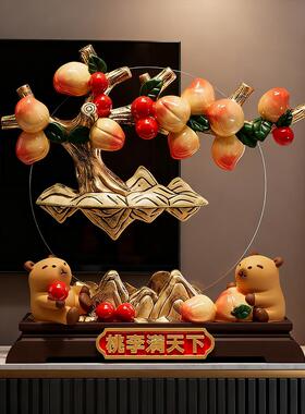 卡皮巴拉桃李满天下办公室桌面摆件轻奢高档客厅装饰品教师节礼物