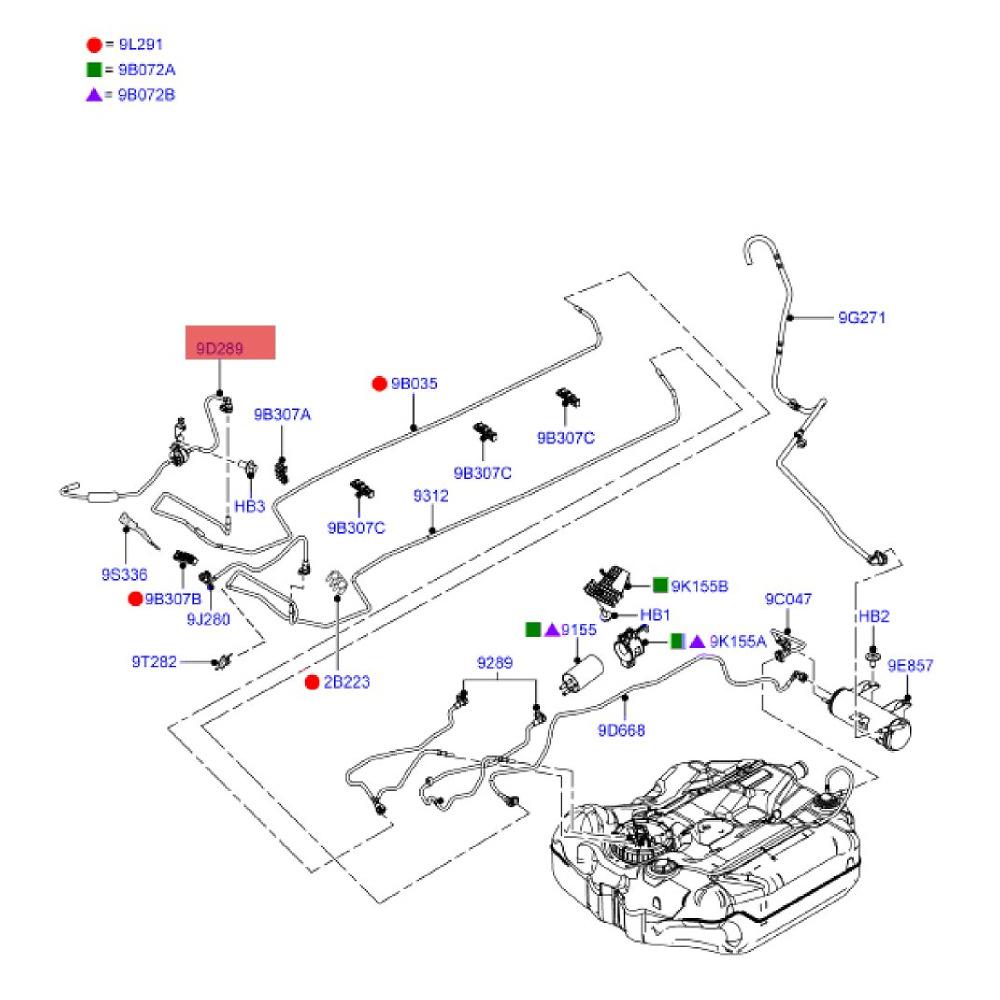 适用福特福克斯MK3 MK4 手动1.6 MT 排气管碳罐电磁阀带管 9D289