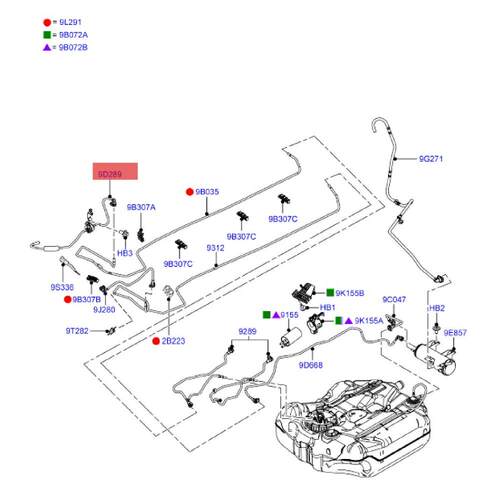 适用福特福克斯MK3 MK4 手动1.6 MT 排气管碳罐电磁阀带管 9D289