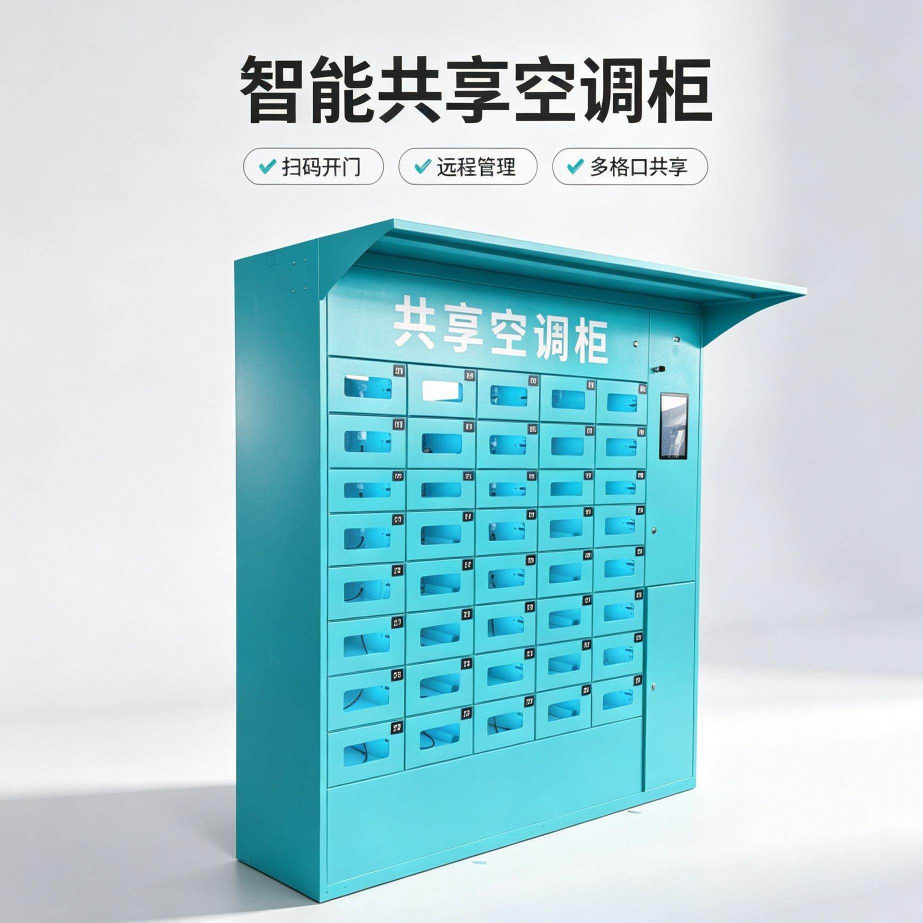 共享空调柜智能扫码租赁柜工地宿舍空调存放柜自助租借格子柜