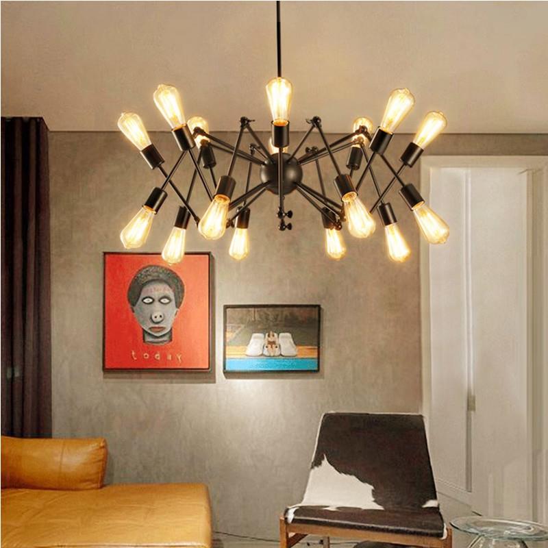 工业风蜘蛛吊灯创意个性艺术灯具简约复古客厅服装店北欧铁艺吊灯