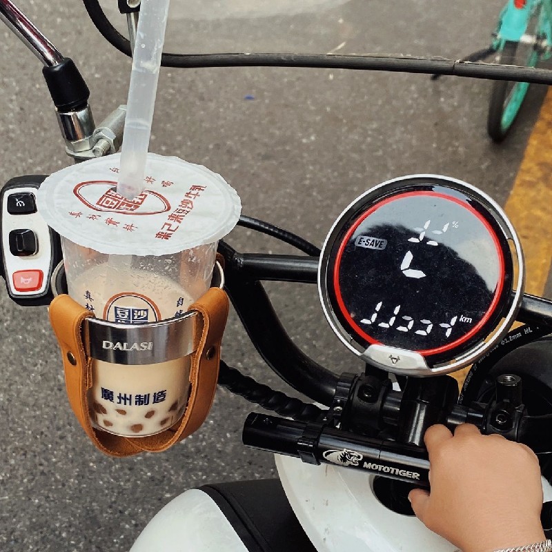 电动车复古水杯架摩托车自行车通用雅迪九号台铃电动车装饰小配件