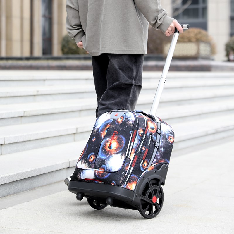 拉杆书包中学生超大容量大轮可爬楼梯高中初中小学生男孩女行李箱