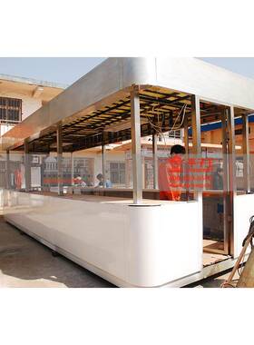 白色容量大可移动公共场所户外遮阳不漏水镀锌钢板质火车站售票亭