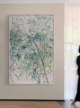 又见新绿 现代简约客厅装饰画植物花卉玄关挂画轻奢高级样板间画