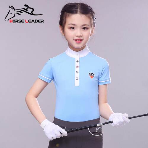 夏季马术T恤袖儿短CH-16060童马术服装骑男马装马术装骑马套装备