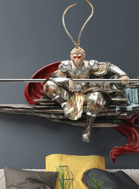 玄关壁饰立体客厅沙发背景墙壁挂饰立体浮雕软装饰品餐厅壁挂悟空