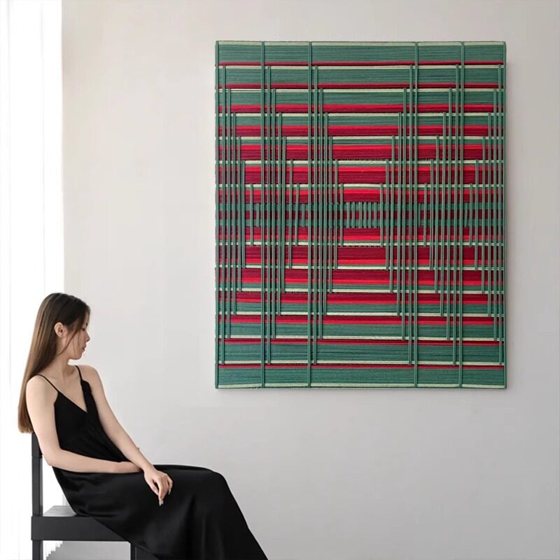 绳艺画手工编织法式中古风客厅背景墙装饰画餐厅墙面装饰挂画艺术
