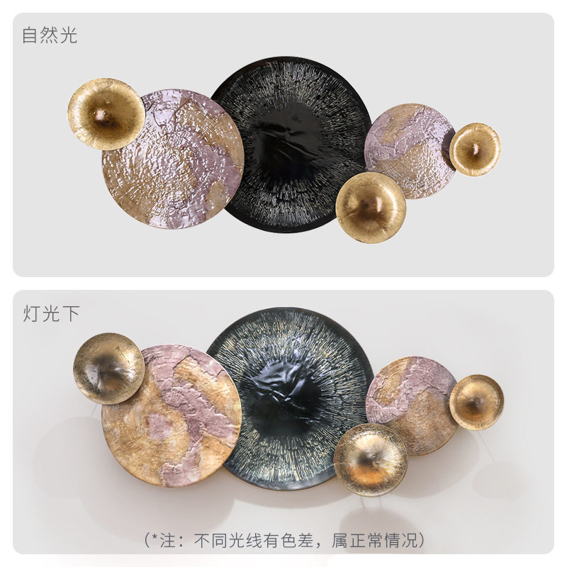 轻奢风金属壁挂墙面装饰立体铁艺浮雕酒吧餐厅入户正对墙挂件壁饰