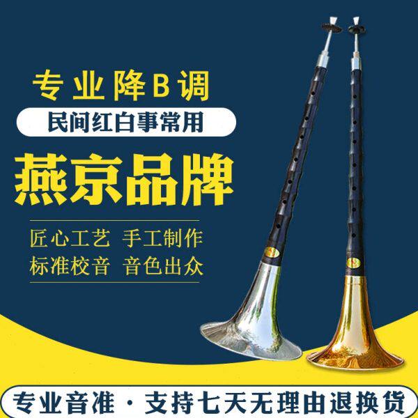 燕京唢呐乐器全套专业降b调乌木杆民间红白喜事喇叭中号大唢呐