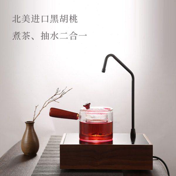 自动上水电陶炉煮茶壶抽水一体泡茶烧水壶静音电茶炉实木茶具