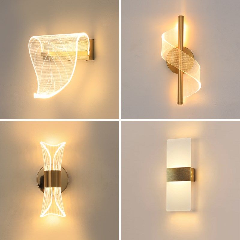 小蛮腰轻奢卧室床头壁灯2024年C新款树叶主卧现代高级感客厅墙壁