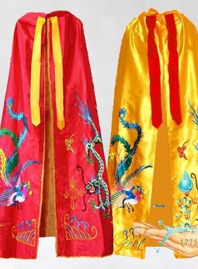神像衣佛袍神仙龙凤披袍菩萨娘娘披肩观音斗篷小123米红黄色披风