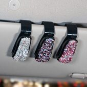 女神款 车载高档创意镶钻眼镜架车用遮阳板收纳夹多功能汽车眼镜夹