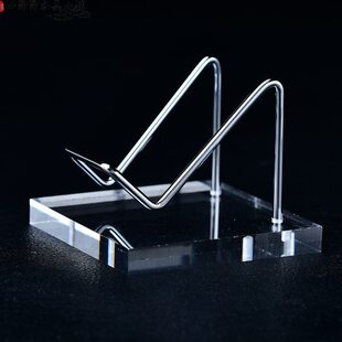 水晶原石奇石玉石矿标晶簇矿石展示架亚克力底座展示台铁艺置物架