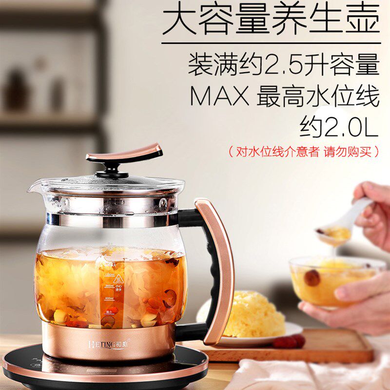 大容量电水壶玻璃家用自动断电快速烧水壶煮花茶煎药中药2.5L保温