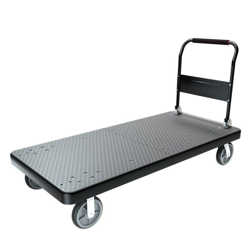 新款家用静音小推车拉货车折叠便携手拉车平板手推车搬运拖车免安