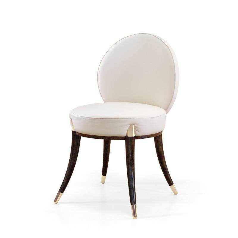 意大利轻奢实木餐椅现代简约客厅家用靠背椅酒店售楼处商务洽谈椅