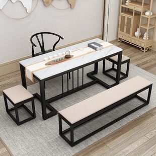 茶桌椅组合新中式泡茶阳台家用功夫禅意茶台仿大理石茶桌现代简约